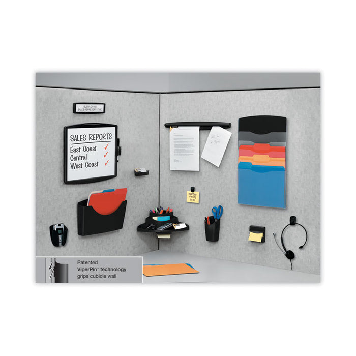 Plastic Partition Additions Nameplate, 9 x 0.75 x 2.5, Dark Graphite Frame