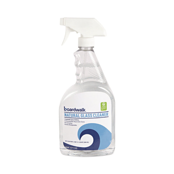 Natural Glass Cleaner, Unscented, 32 oz Trigger Spray Bottle, 12/Carton