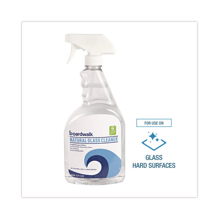 Natural Glass Cleaner, Unscented, 32 oz Trigger Spray Bottle, 12/Carton