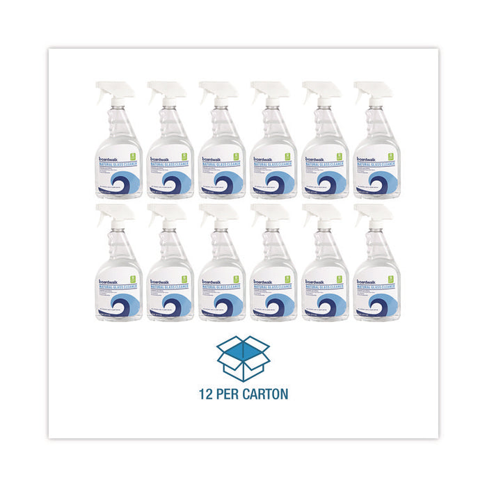 Natural Glass Cleaner, Unscented, 32 oz Trigger Spray Bottle, 12/Carton