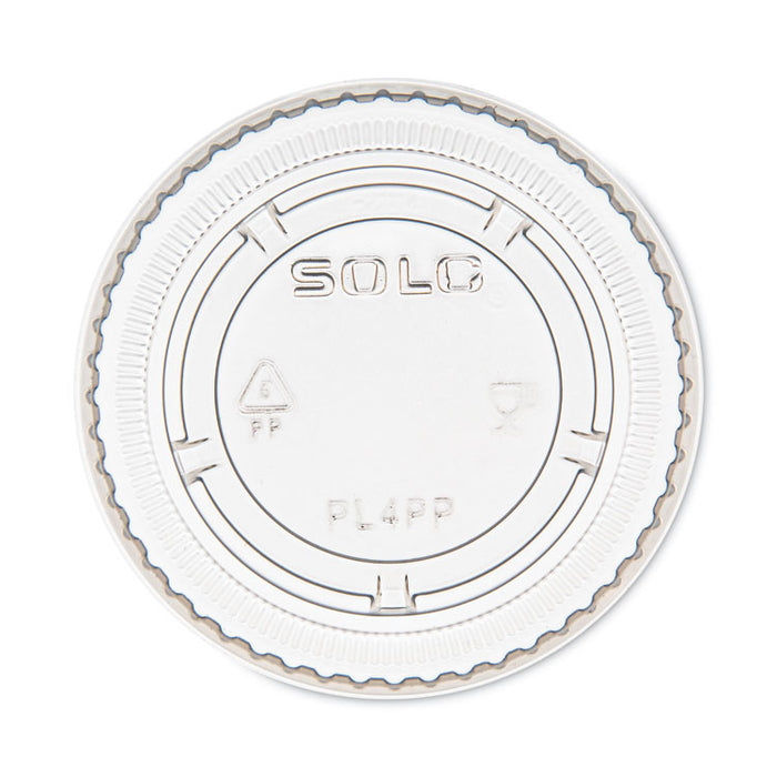 Portion/Souffle Cup Lids, Fits 3.25 oz/4 oz/5.5 oz Portion Containers, Plastic, Clear, 125/Sleeve, 20 Sleeves/Carton