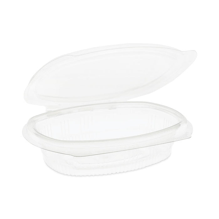 EarthChoice Recycled PET Hinged Container, 8 oz, 4.92 x 5.87 x 1.32, Clear, Plastic, 200/Carton