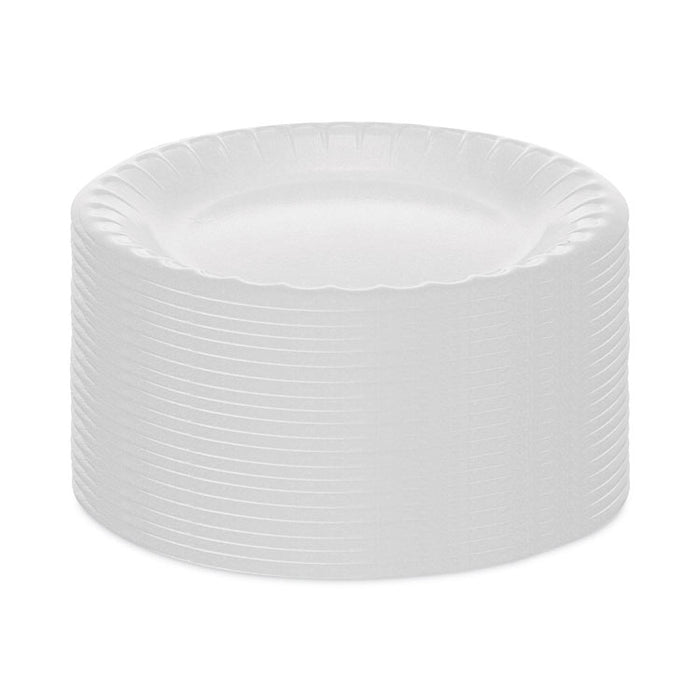 Placesetter Deluxe Laminated Foam Dinnerware, Plate, 6" dia, White, 1,000/Carton