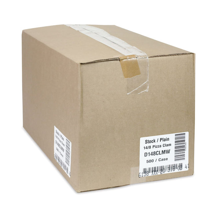 Paperboard Hinged Container, Pizza Box, 8.26 x 6.56 x 1.5, White, Paper, 500/Carton