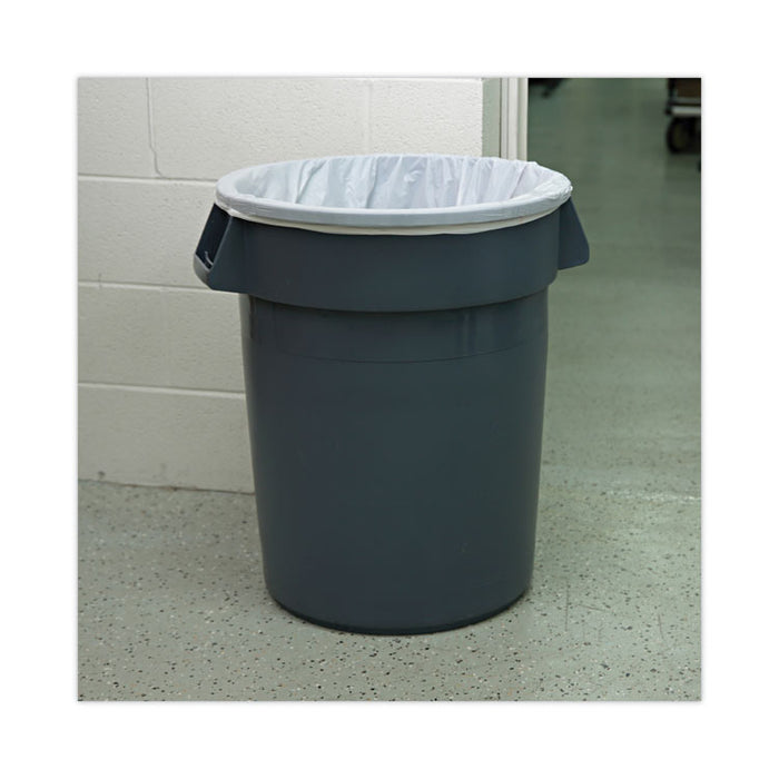 High-Density Can Liners, 33 gal, 14 mic, 33" x 38", Natural, Perforated Roll, 25 Bags/Roll, 10 Rolls/Carton
