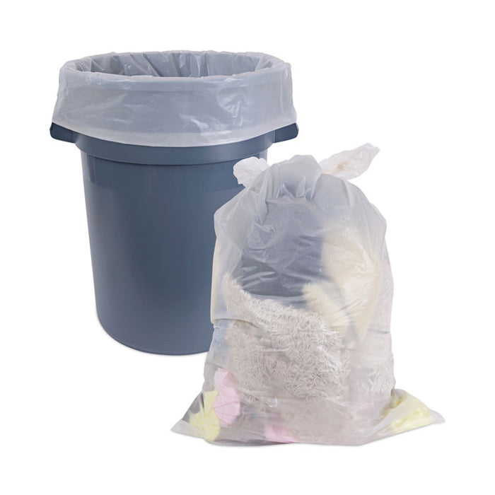 Industrial Can Liner Rolls, 60 gal, 1.8 mil, 21" x 17" x 63", Clear, 75/Carton