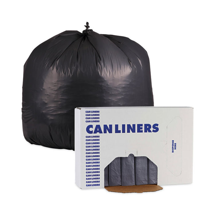 Linear Low Density Industrial Can Liners, 60 gal, 1.3 mil, 38" x 58", Gray, Flat Pack, 100/Carton