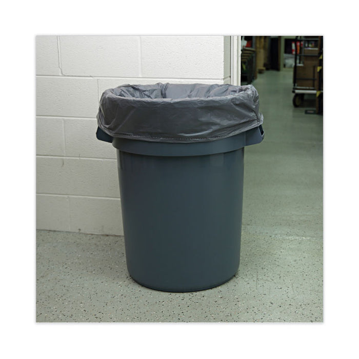 Linear Low Density Industrial Can Liners, 45 gal, 1.3 mil, 40" x 46", Gray, Flat Pack, 100/Carton