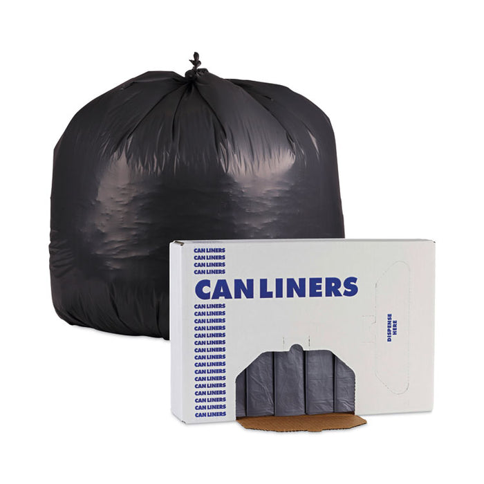 Linear Low Density Industrial Can Liners, 45 gal, 1.3 mil, 40" x 46", Gray, Flat Pack, 100/Carton