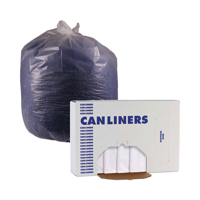 High Density Industrial Can Liners Flat Pack, 33 gal, 16 mic, 33" x 40", Natural, Flat Pack, 200/Carton