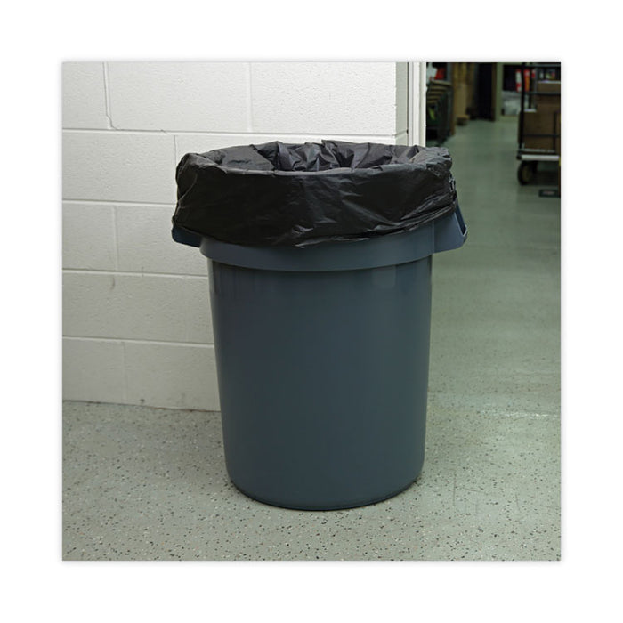 Linear Low Density Industrial Can Liners, 60 gal, 0.7 mil, 38" x 58", Black, Flat Pack, 100/Carton