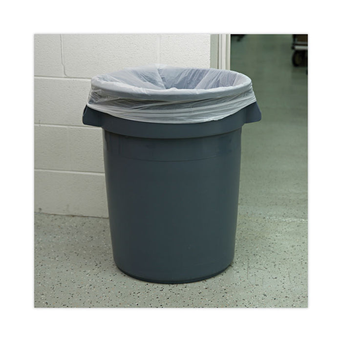 Linear Low Density Industrial Can Liners, 33 gal, 0.9 mil, 33" x 39", White, Flat Pack, 100/Carton