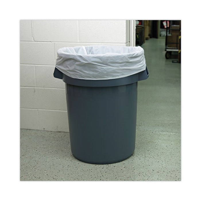 Linear Low Density Industrial Can Liners, 60 gal, 0.9 mil, 38" x 58", White, Flat Pack, 100/Carton