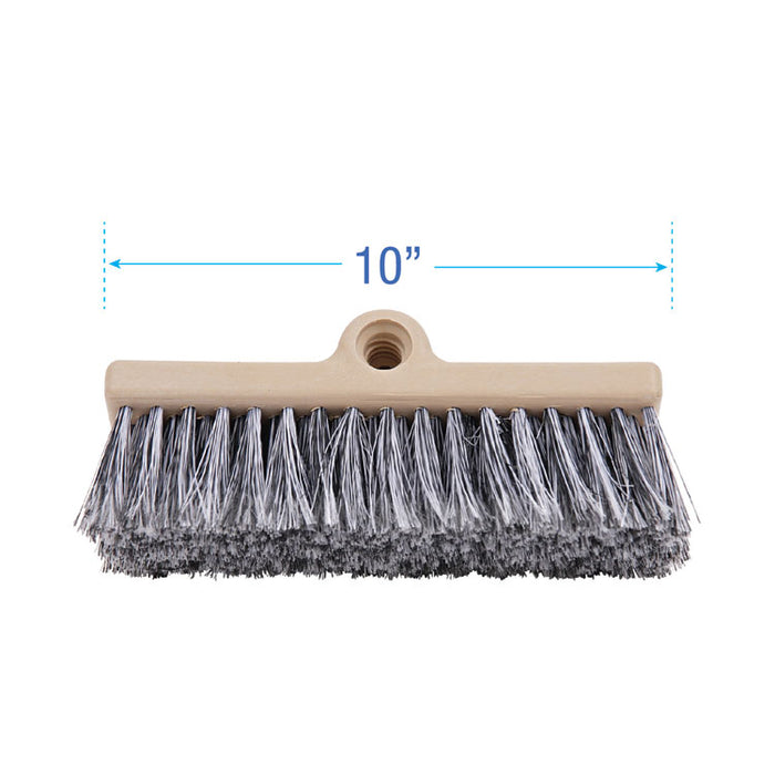 Dual-Surface Vehicle Brush, Black Polypropylene Bristles, 10" Brush, Brown Plastic Handle