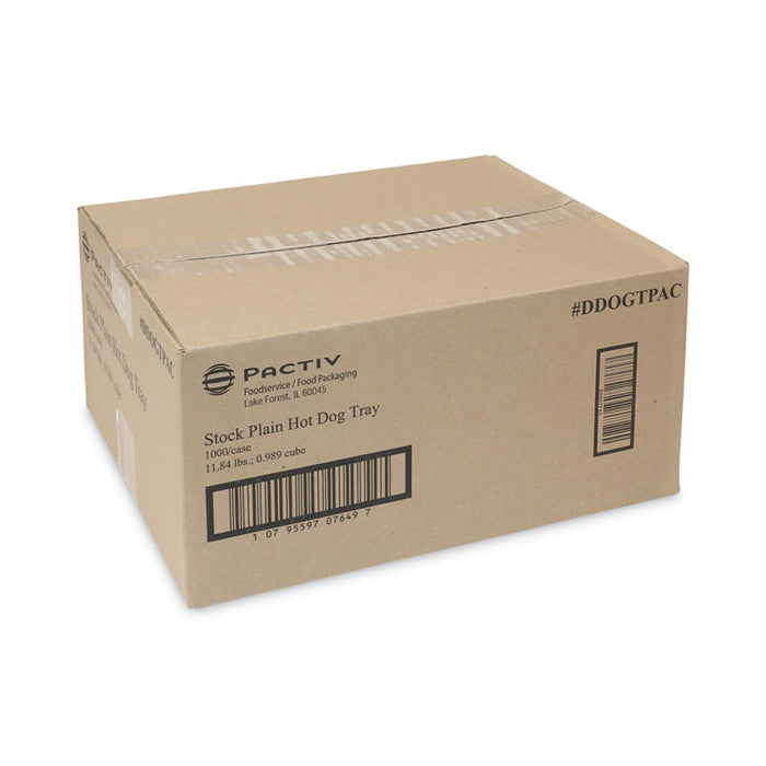 Paperboard Boat Basket, Hot Dog Tray with Perforations, 7 x 1.75 x 1.4, White, Paper, 1,000/Carton