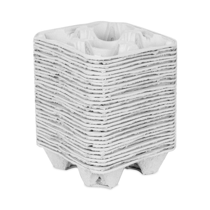 EarthChoice Carry-Safe Beverage Carrier, 8 oz to 32 oz, Four Cups + Food Tray, Natural, 300/Carton