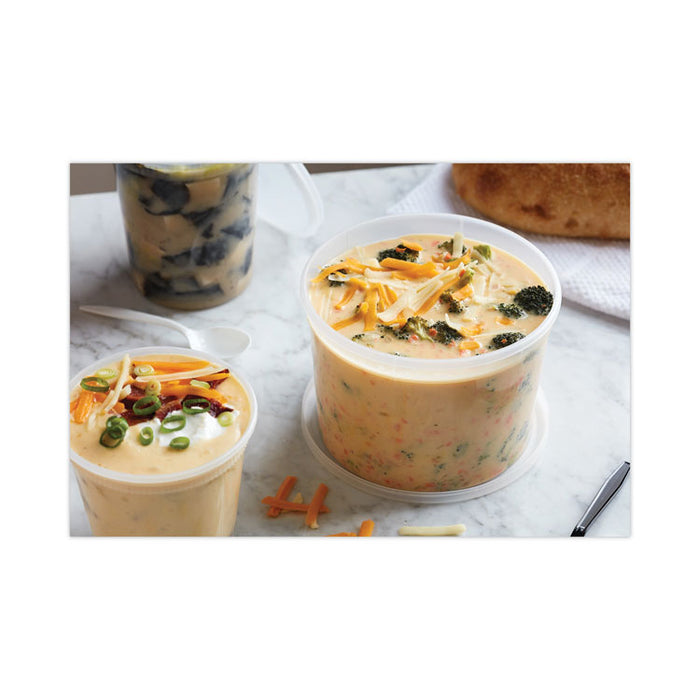 Newspring VERSAtainer Microwavable Containers, 12 oz, 5.8 x 4.6 x 2.3, Black/Clear, Plastic, 150/Carton