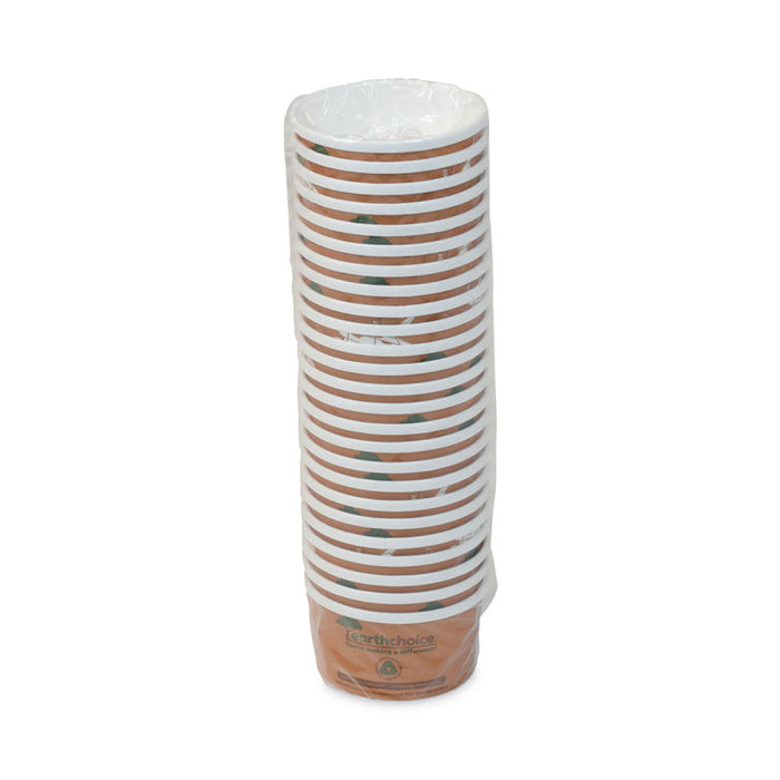 EarthChoice Compostable Soup Cup, Small, 8 oz, 3 .8 x 3.3 x 2.1, Brown, Paper, 500/Carton