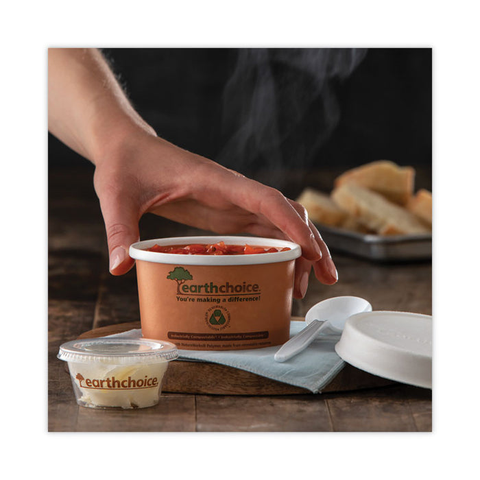 EarthChoice Compostable Soup Cup, Small, 8 oz, 3 .8 x 3.3 x 2.1, Brown, Paper, 500/Carton