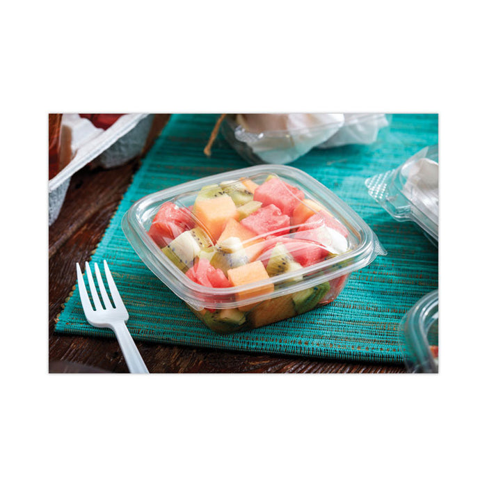 EarthChoice Square Recycled Bowl, 12 oz, 5 x 5 x 1.62, Clear, Plastic, 504/Carton