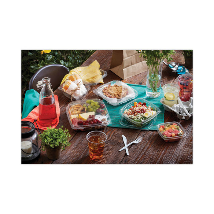EarthChoice Square Recycled Bowl, 12 oz, 5 x 5 x 1.62, Clear, Plastic, 504/Carton