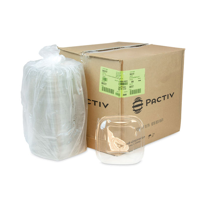EarthChoice Square Recycled Bowl Flat Lid, 7.37 x 7.37 x 0.26, Clear, Plastic, 300/Carton