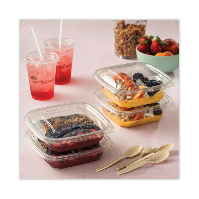 EarthChoice Square Recycled Bowl Flat Lid, 7.37 x 7.37 x 0.26, Clear, Plastic, 300/Carton