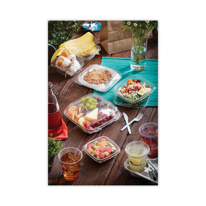 EarthChoice Square Recycled Bowl Flat Lid, 7.37 x 7.37 x 0.26, Clear, Plastic, 300/Carton