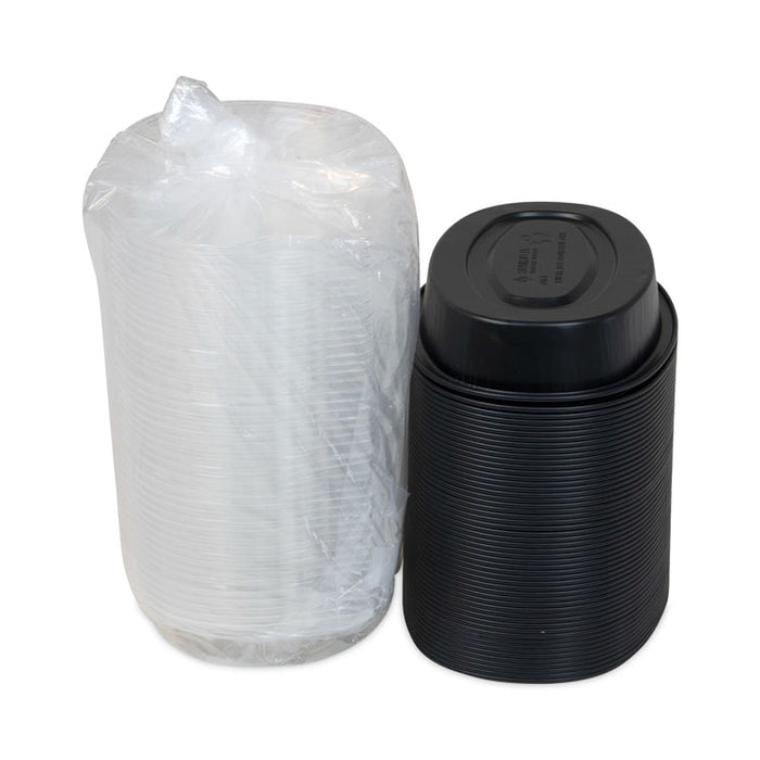 Classic Carry-Out Container, 16 oz, 6.9 x 4.6 x 3, Black/Gold, Aluminum, 100/Carton