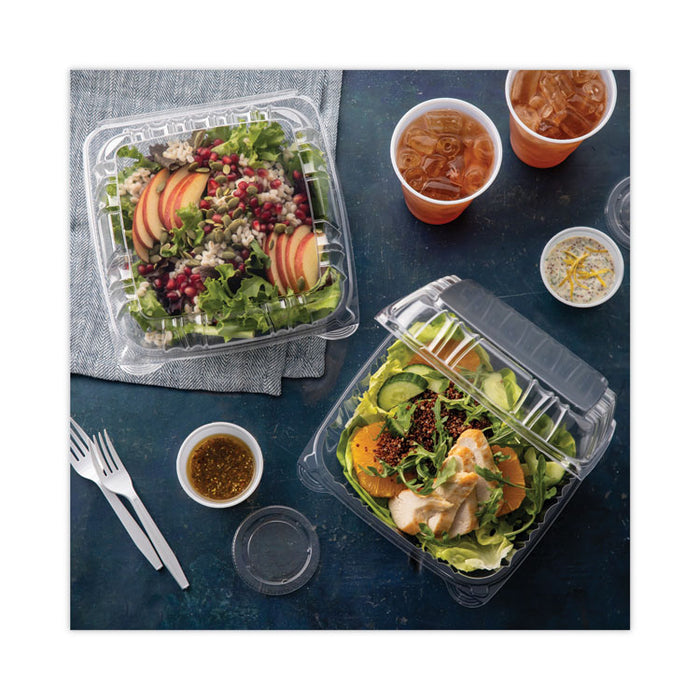 SENSATION SmartLock Hinged Lid Container, 8.5 x 8.34 x 3., Clear, Plastic, 200/Carton