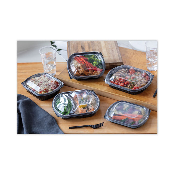 ClearView MealMaster Lid with Fog Gard Coating, Large 2-Compartment Dome Lid, 9.37 x 8 x 1.25, Clear, Plastic, 252/Carton