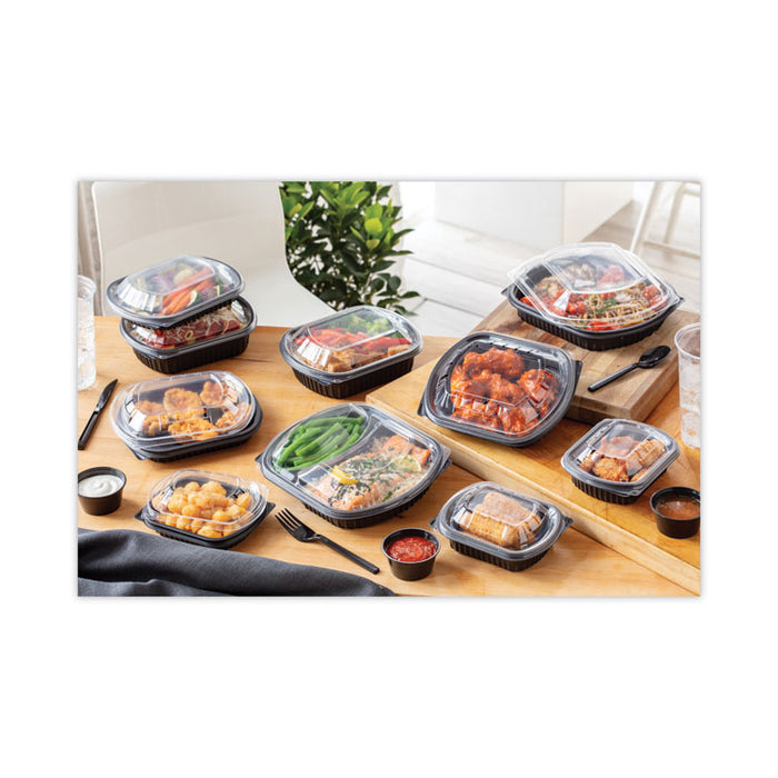ClearView MealMaster Lid with Fog Gard Coating, Large 2-Compartment Dome Lid, 9.37 x 8 x 1.25, Clear, Plastic, 252/Carton