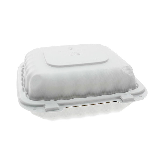 EarthChoice SmartLock Microwavable MFPP Hinged Lid Container, 8.35 x 8.35 x 3.1, White, Plastic, 200/Carton