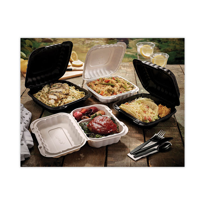 EarthChoice SmartLock Microwavable MFPP Hinged Lid Container, 8.35 x 8.35 x 3.1, White, Plastic, 200/Carton