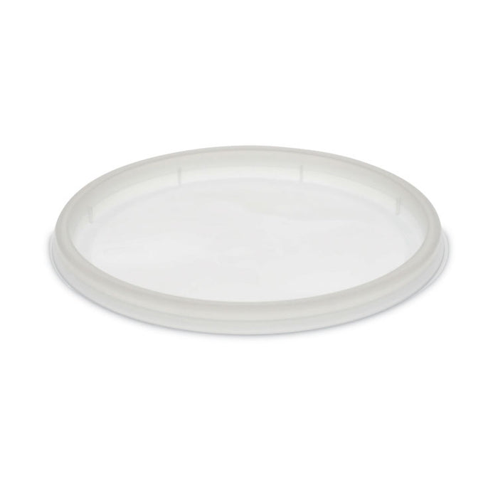 Newspring DELItainer Microwavable Container Lid, Recessed, 4.7" Diameter x 0.4" h, Translucent, Plastic, 480/Carton