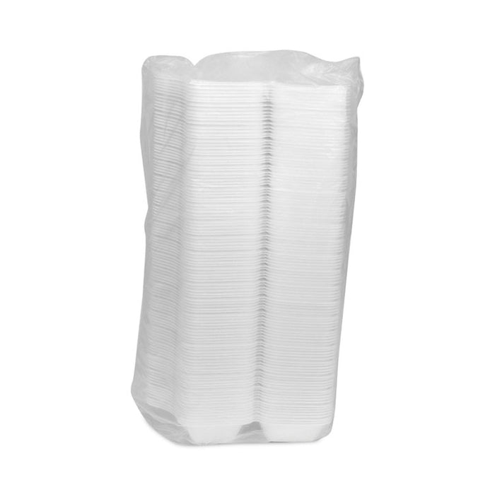 SmartLock Foam Hinged Lid Container, Medium, 8.8 x 4.5 x 3.1, White, 440/Carton