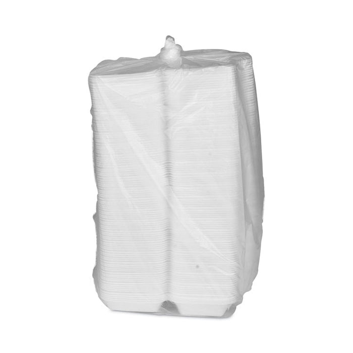SmartLock Foam Hinged Lid Container, Medium, 8.8 x 5.5 x 3, White, 220/Carton