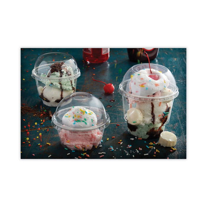 EarthChoice Recycled Clear Plastic Sundae Dish, 8 oz, 4" Diameter x 3" h, Clear, 60/Bag, 15 Bags/Carton