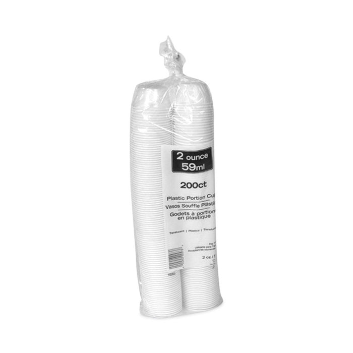 Plastic Portion Cup, 2 oz, Translucent, 200/Bag, 12 Bags/Carton