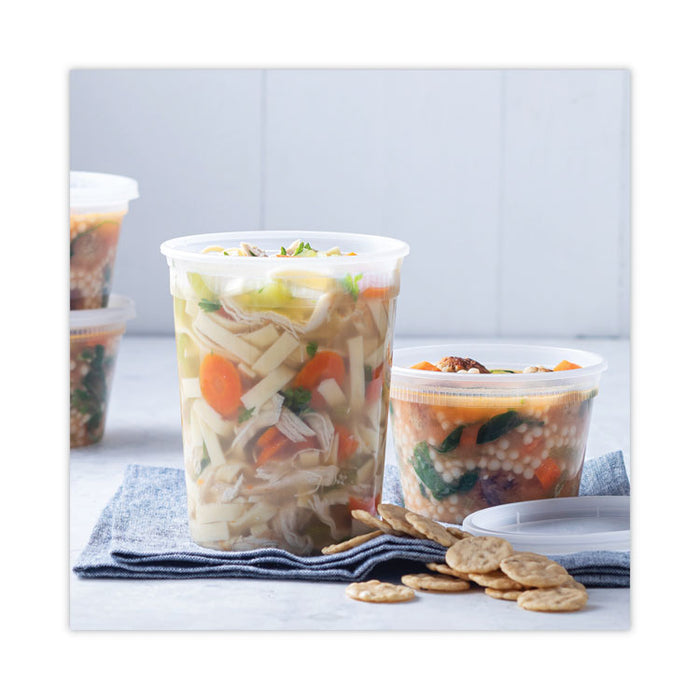 Newspring DELItainer Microwavable Container, 32 oz, 4.7" Diameter x 5.6" h, Clear, Plastic, 240/Carton