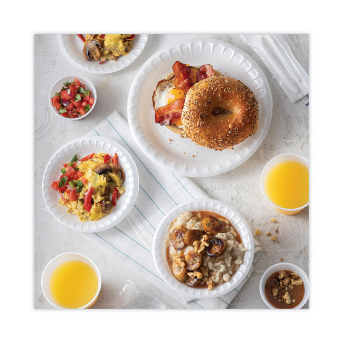 Placesetter Deluxe Laminated Foam Dinnerware, Plate, 8.88" dia, White, 500/Carton