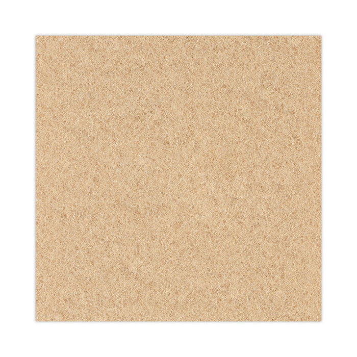 Burnishing Floor Pads, 20" Diameter, Tan, 5/Carton
