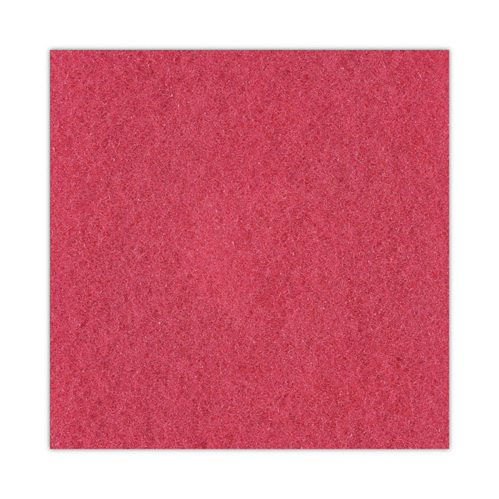Buffing Floor Pads, 20" Diameter, Red, 5/Carton