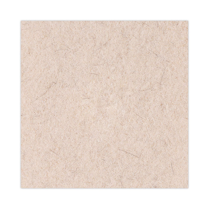 Natural Hog Hair Burnishing Floor Pads, 20" Diameter, Tan, 5/Carton