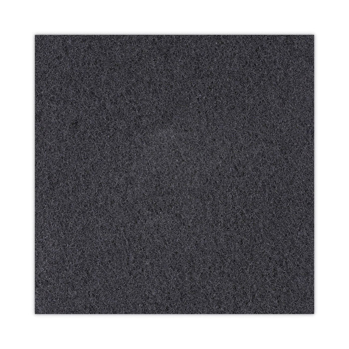 High Performance Stripping Floor Pads, 20" Diameter, Black, 5/Carton