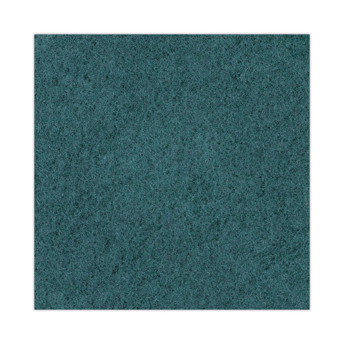 Heavy-Duty Scrubbing Floor Pads, 20" Diameter, Green, 5/Carton