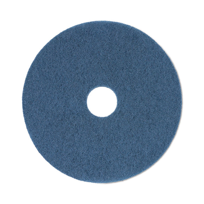 Scrubbing Floor Pads, 20" Diameter, Blue, 5/Carton