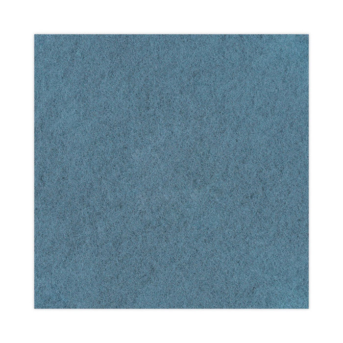Burnishing Floor Pads, 20" Diameter, Aqua, 5/Carton