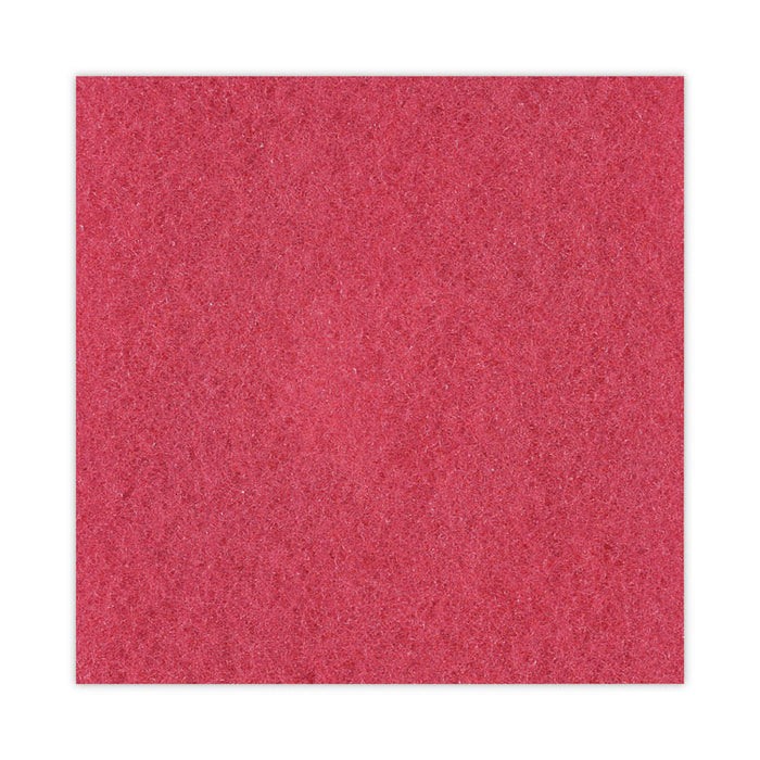 Buffing Floor Pads, 19" Diameter, Red, 5/Carton
