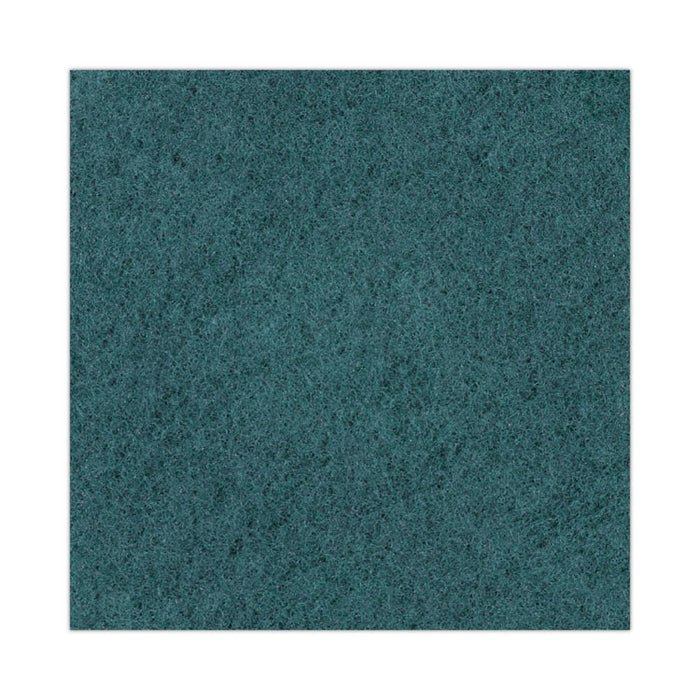 Heavy-Duty Scrubbing Floor Pads, 19" Diameter, Green, 5/Carton